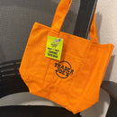 Trader Joe's 2-Pack Reusable Tote Bags - Orange & Purple Canvas Shopping Bags, Durable Grocery Tote for Farmers Market