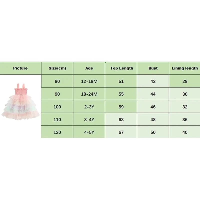 Lioraitiin Baby Kids Girl s Slip Dress  Casual Sleeveless Contrast Color Layered Summer A-line Dress Tulle Princess Dress - M & M Global