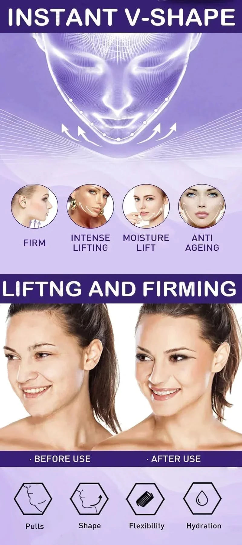 Effective V-Shape Face Slimming Lifting Facial Cream Lift Up V Double Chin Cheek Slimming Firming Anti Wrinkle Beauty Skin Care - M & M Global