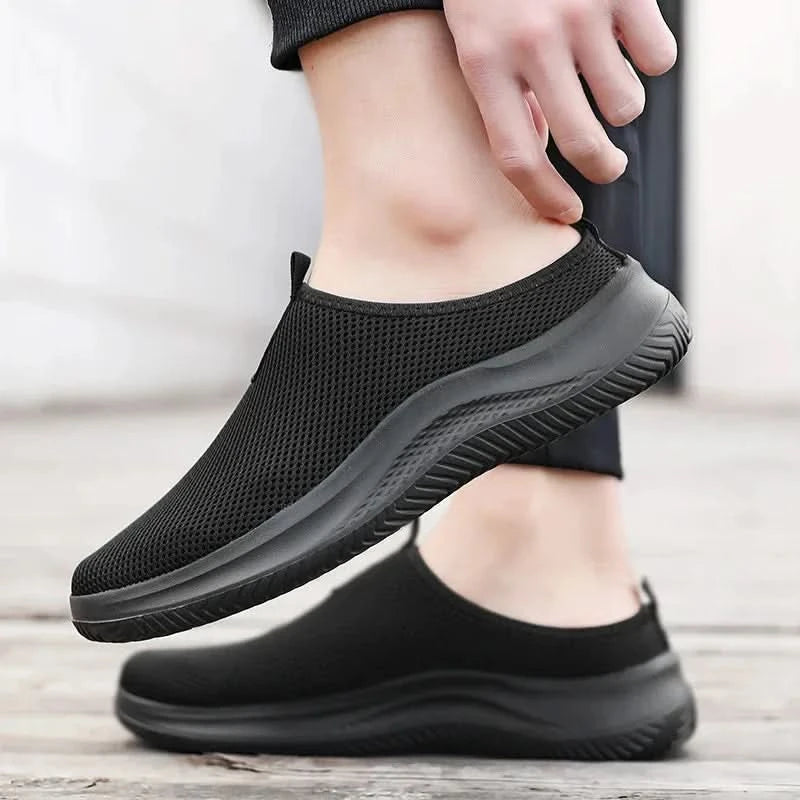 Men's Sneakers Comfortable Lightweight Soft Half Slipper Flat Running Shoes Outdoor Casual Sports Shoes Man Shoes - M & M Global
