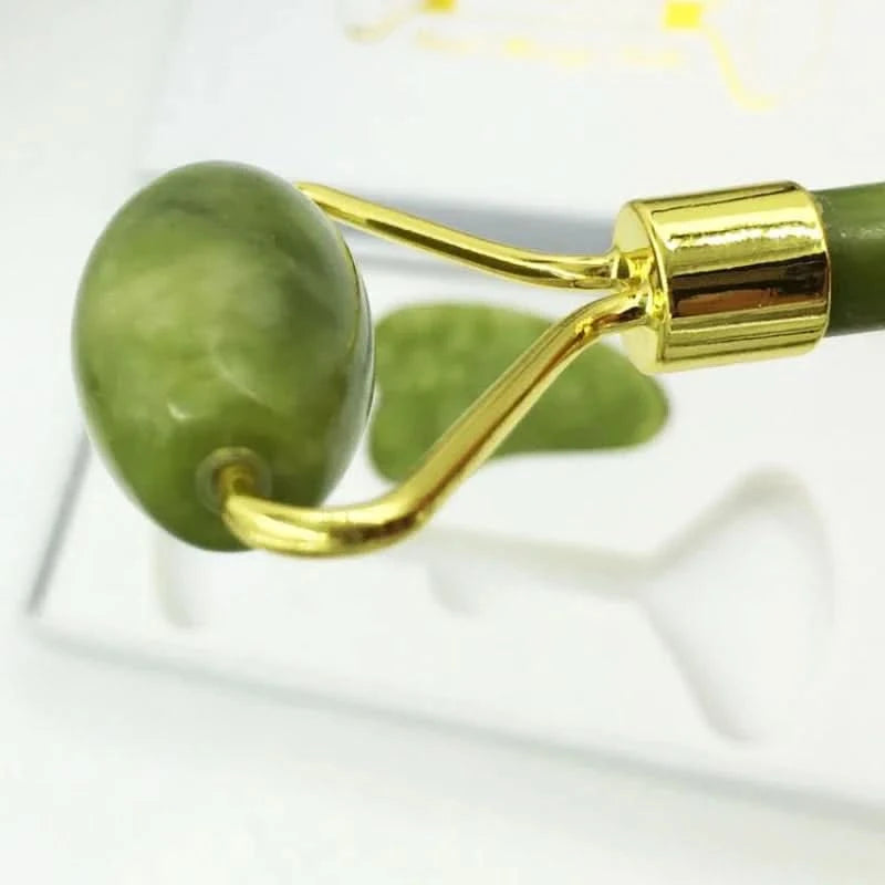 Jade Massagers For Face Body Gua Sha Scraper Beauty Facial Roller Set Natural Gouache Stone Massage Slimming Skin Care Lift box - M & M Global
