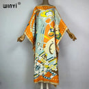 WINYI 2023 new Africa Fashion boho Popular printed twill Kaftan Maxi dress Summer Beach Bohemian Caftan long dress for lady - M & M Global