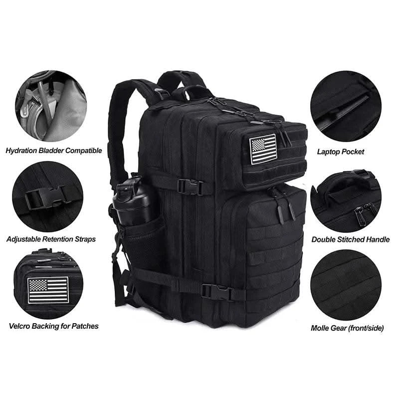 45L Meal Management Backpack for Men Women Tactical Adults Insulated Lunch Athletes Gym Bag Sports Daypacks With Bottle Holder - M & M Global