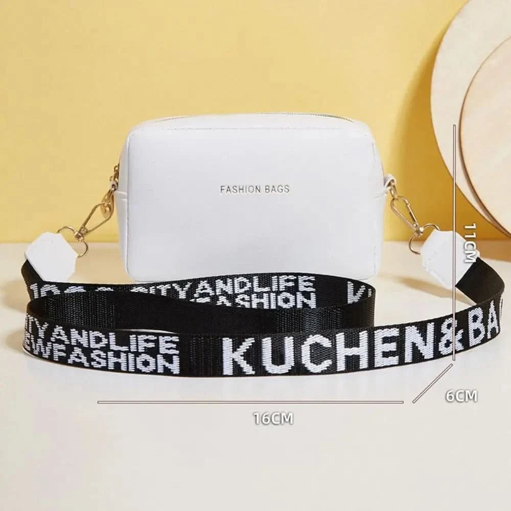 Women Handbag and Purse Simple Designer Fashion Casual Messenger Bag Wide Strap Shoulder Bag Female Small Phone Crossbody Bag - M & M Global