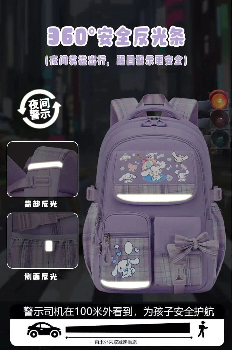 Sanrio Cinnamon Dog cute fashion print school bag for primary school students, stylish children's back-to-school backpack - M & M Global