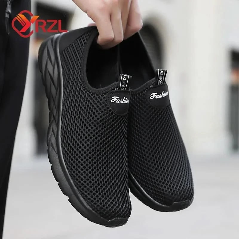 YRZL Mesh Loafers Men Casual Shoes Summer Lightweight Outdoor Male Walking Shoes Anti-slip Comfortable Slip on Loafers for Men - M & M Global