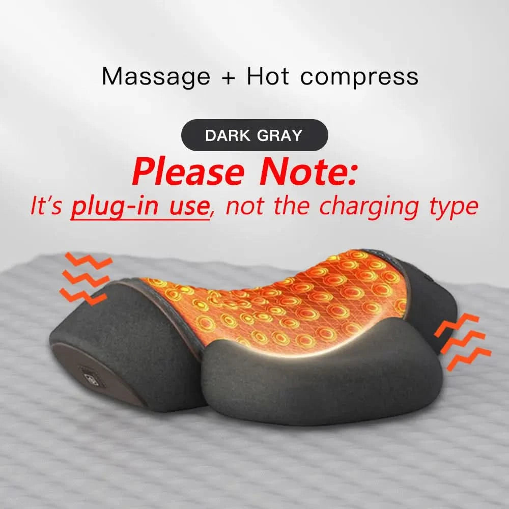 Electric Neck Massager Pillow Cervical Stretcher Heating Vibration Massage Back Traction Orthopedic Sleeping Pillows Support - M & M Global
