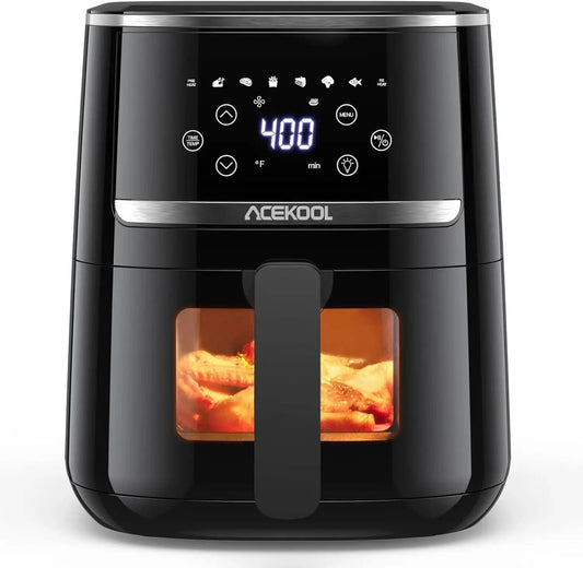Air Fryer 5 Quart, Digital Display Air Fryer Toaster Oven Combo with 8 Cooking Presets Oilless Cooker for Quick Meal, Visible Wi - M & M Global