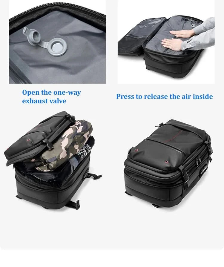 Travel Men 17 inch Laptop Backpack vacuum compression Backpack Business Large Capacity school Backpack expand outdoor backpack - M & M Global