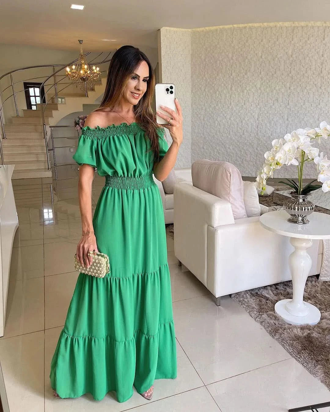 Summer Boho Red Dress Fashion Short Sleeve Beach Long Dress Casual Loose Elegant Holiday Party Dresses For Women Robe Femme 2023 - M & M Global