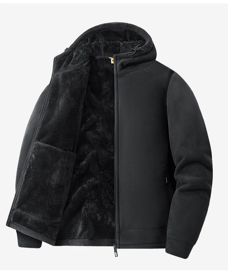 Men's Warm Jacket, Sports Hooded Sweatshirt, Oligon Fabric Coat, High-quality Design, Warm Coat with Fashionable Hood 2025 New