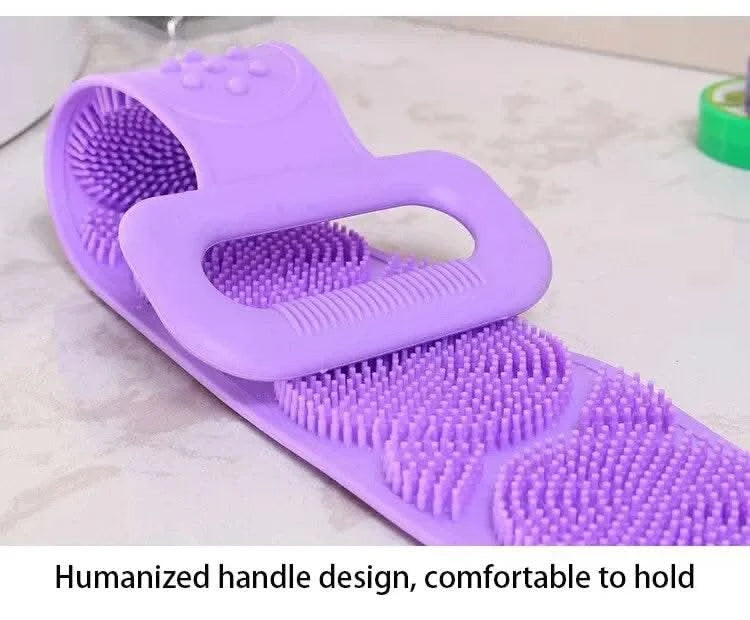 Body Sponge Silicone Brushes Bath Towels Scrubber Rubbing Back Peeling Massage Shower Belt Extended Skin Clean Brushes - M & M Global