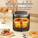 6-IN-1 Glass Air Fryer with 4.5 QT Capacity,Air Fry, Roast, Reheat, Dehydrate, Air Crisp Technology,Nonstick & Dishwasher Safe B - M & M Global