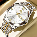 OLEVS Men's Watches Causal Fashion Original Quartz Watch for Man Waterproof Stainless Steel Luminous Date Week Trend Dress Reloj - M & M Global
