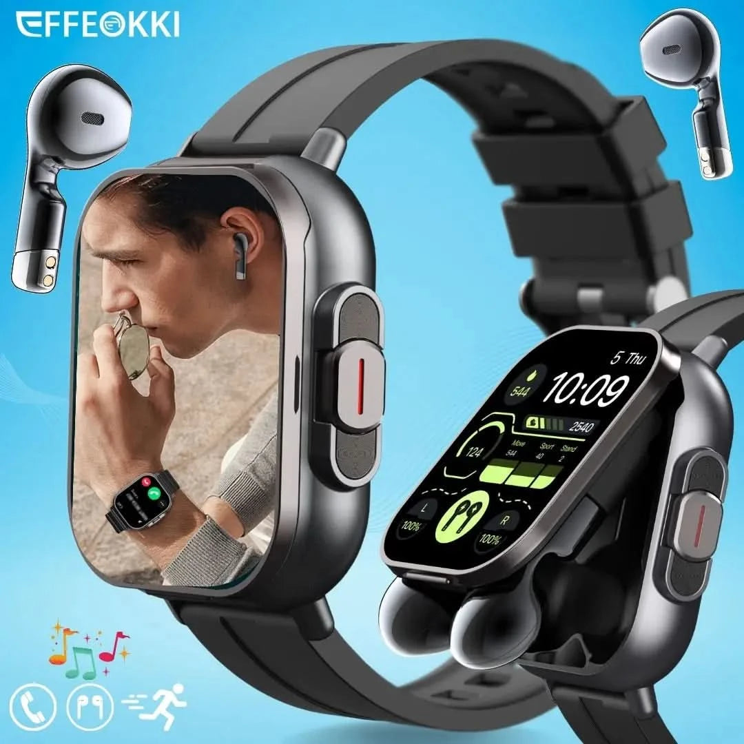 D8 2-In-1 Smartwatch with Headphone 2" Bt Call NFC Sleep Monitor Smart Watch Earbuds Compatible With iPhone Android 2025 - M & M Global