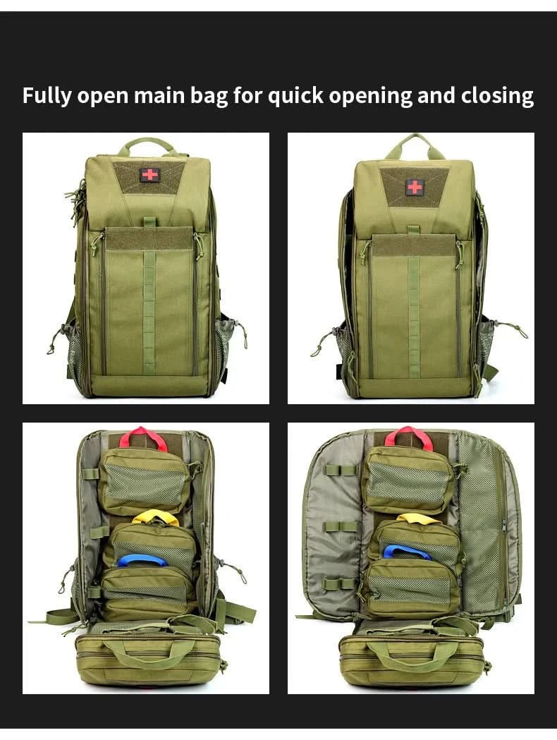 Tactical Outdoor Medical Backpack Large Capacity Camping Mountaineering Backpack Emergency Bag Multi-functional Storage Bag - M & M Global