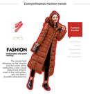 Korean Style Thickened Winter Cotton Jacket Women's Long Coat with Fur Collar Slim Fit Hooded Ladies' Cotton Padded Coat