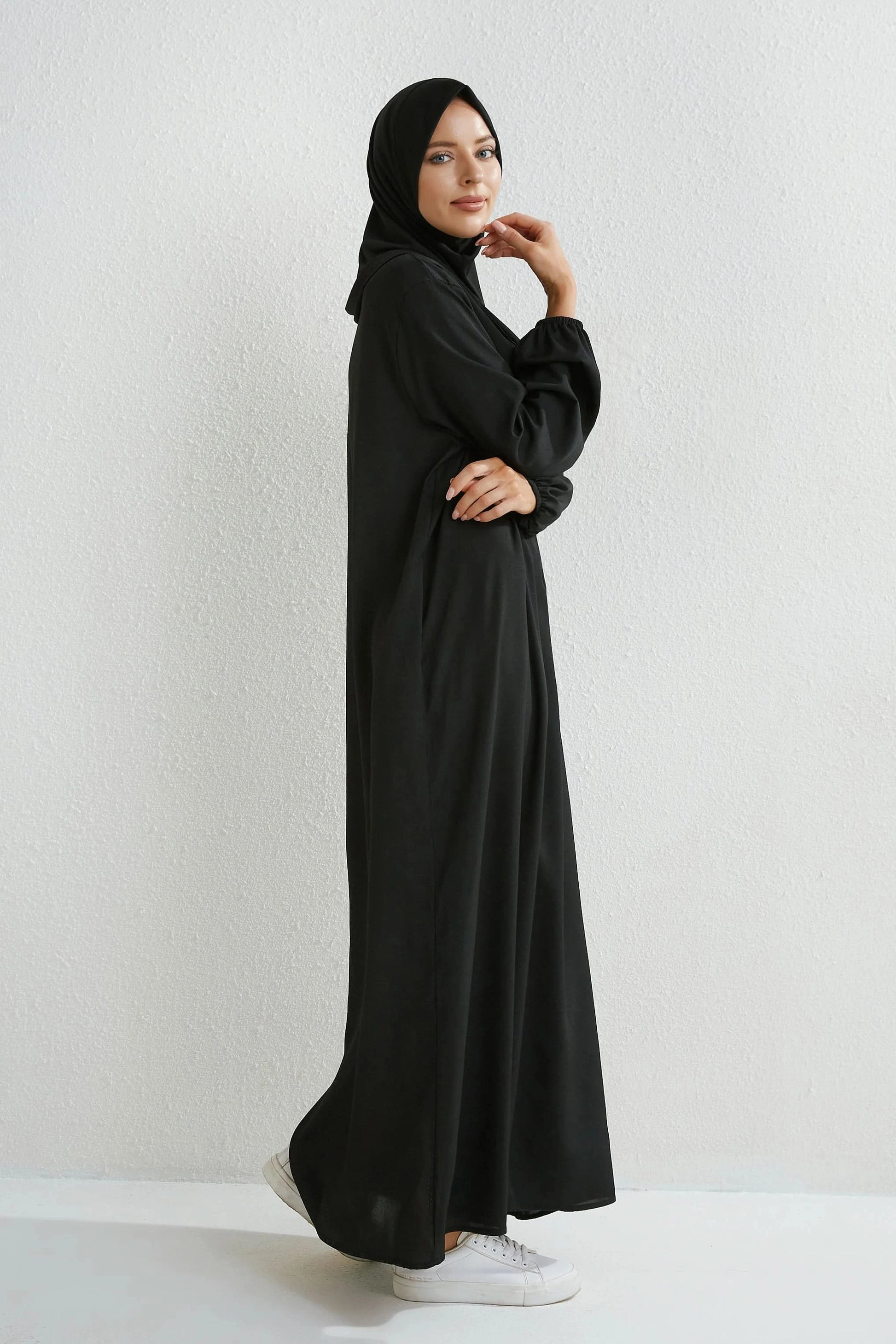 Muslim Dresses Women Maxi Dresses Mujer Vestidoes Female Loose Dresses Full Sleeve Printed Floral Casual Robe Long Dress - M & M Global