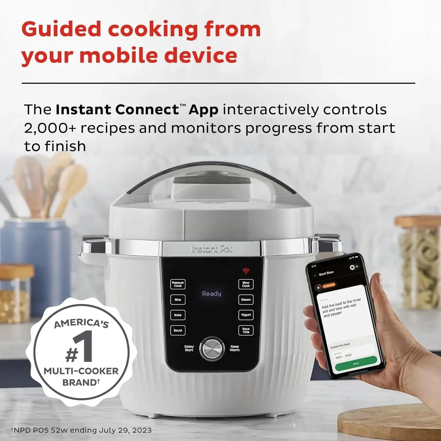PRO Max Wi-Fi Smart 10-in-1 Pressure Cooker, Steamer, Saute, Warmer, Rice Cooker, Yogurt Maker, Sous Vide, Baker, NutriBoost - I - M & M Global