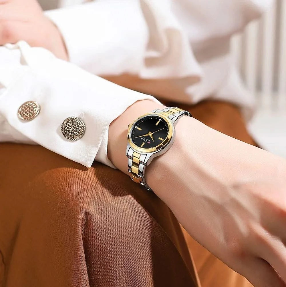 CURREN-Women's Simple Dial Wristwatch, Elegant and Charming Bracelet Quart Watches for Lady, Fashion Brand - M & M Global