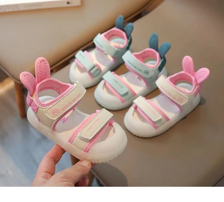 Children's Sandals 2-12 Years Old Cartoon Greenish Pink Soft Boys Girls Beach Shoes Casual Non-slip Kids Baby Sports Sandals - M & M Global