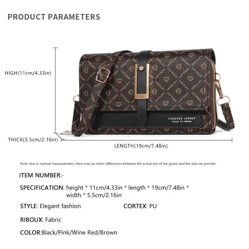 Mini Women's Wallet Handbag Multi Card Large Capacity Casual Shoulder Bag Mobile Phone Packet Fashion New Style Crossbody Wallet - M & M Global