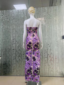 GPBD 2025 Summer New Bra Heavy Industry Sequins Split Long Dress Women's Elegant Celebrity Club Party Evening Dress Wholesa - M & M Global