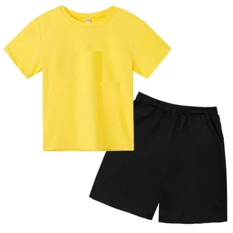 Hot Sales Summer Slam Dunk Master Pattern Print Children Short Sleeve T-shirt+Shorts 2pcs Set Kids Boy Girl Fashion Sportsuit - M & M Global