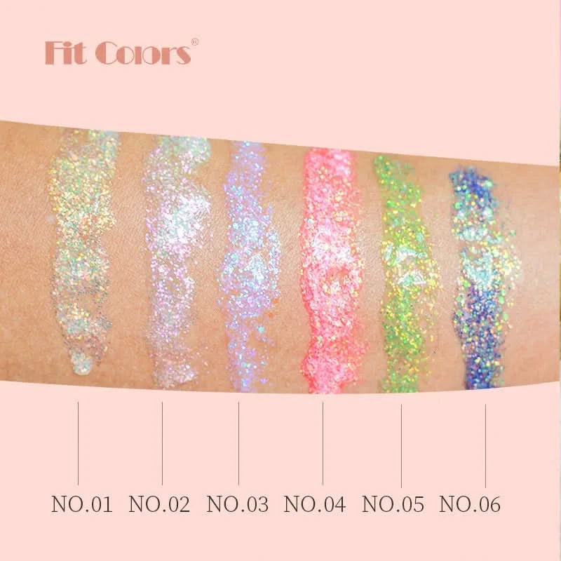 Facial&body Chameleon High Gloss Glitter Powder Long Lasting Waterproof Stage Party Glitter Eyeshadow Hair Face Body Glitter Gel - M & M Global