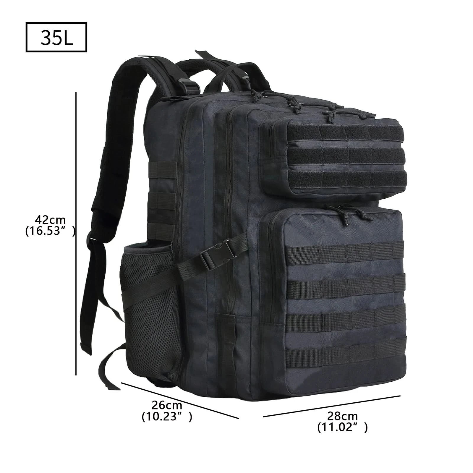 SYZM 35L/50L Tactical Backpack Hiking Rucksack MOLLE Backpack for Men Women Outdoor Fishing Camping Bag with Bottle Holder - M & M Global