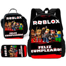 Child School Game R-RobloxS Backpack with Lunch Bags ,Pencil Bags ,School Bags for Boys Girls Best Gift - M & M Global