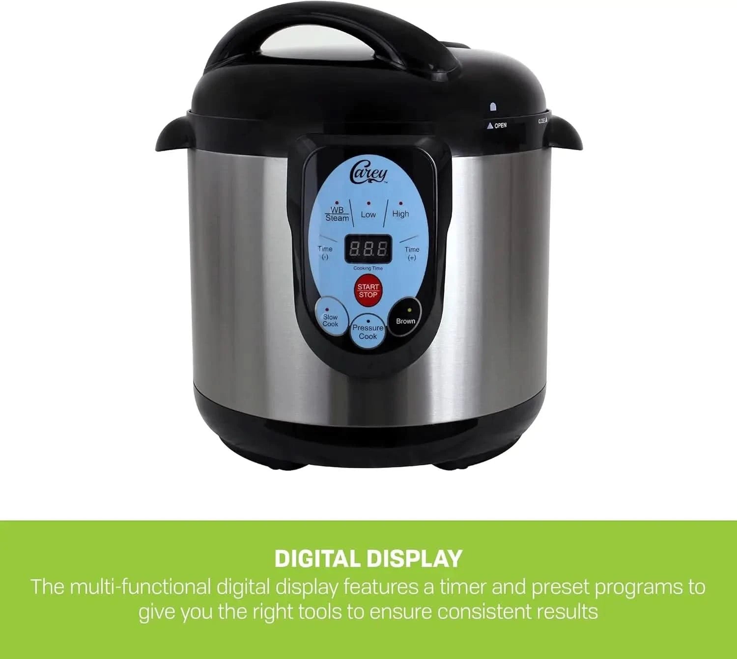 CAREY DPC-9SS Smart Electric Pressure Cooker and Canner, Stainless Steel, 9.5 Qt - M & M Global
