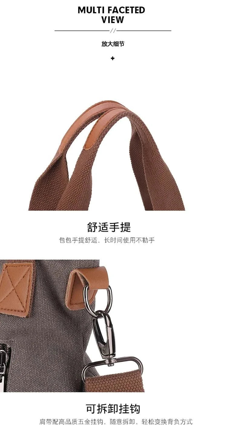 Cross-border large-capacity canvas women's bag, casual cross-body bag, Korean-style fashionable tote bag, simple handbag, new st - M & M Global