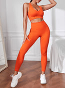 2 Pieces Women's Tracksuit Seamless Yoga Set Workout Sportswear Gym High Waist Leggings Fitness Sports Suits