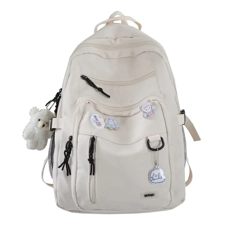 Fashion Big Student Backpack NEW Badge Rucksack Girls School Bag High Capacity Women Backpack Female Cute Leisure Travel Mochila - M & M Global
