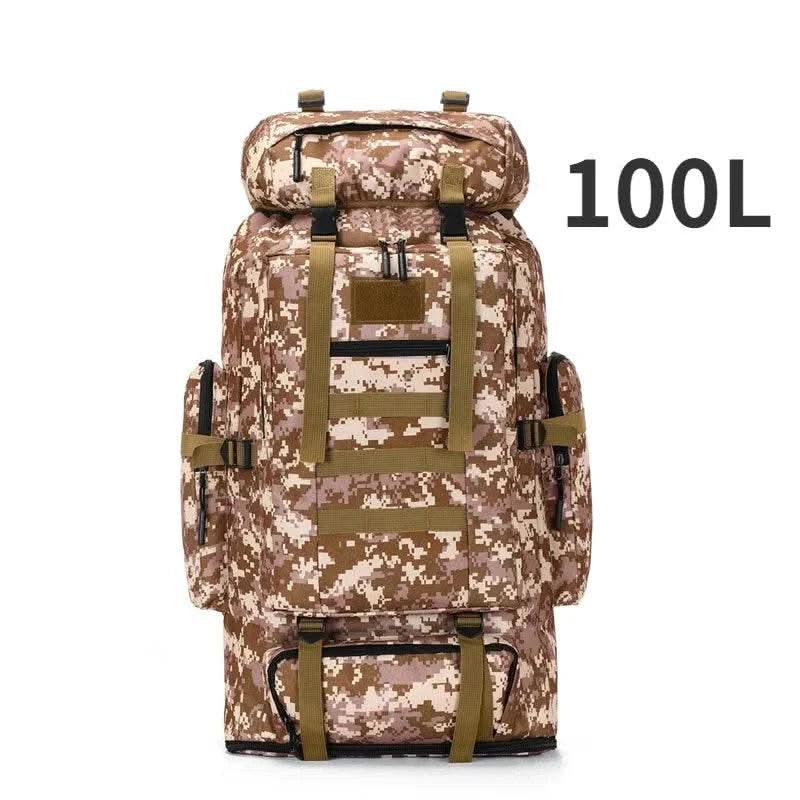 80L/100L Mountaineering Bag Climb Bag Tactical Backpacks Large Backpack Outdoors Hiking Camping Travel Bags - M & M Global