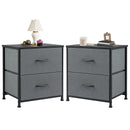 JHK Nightstand Bedside Coffee Sofa Tea Table Storage Closet Chest Clothes Display For Bedroom 2 Fabric Drawers Cabinet Furniture