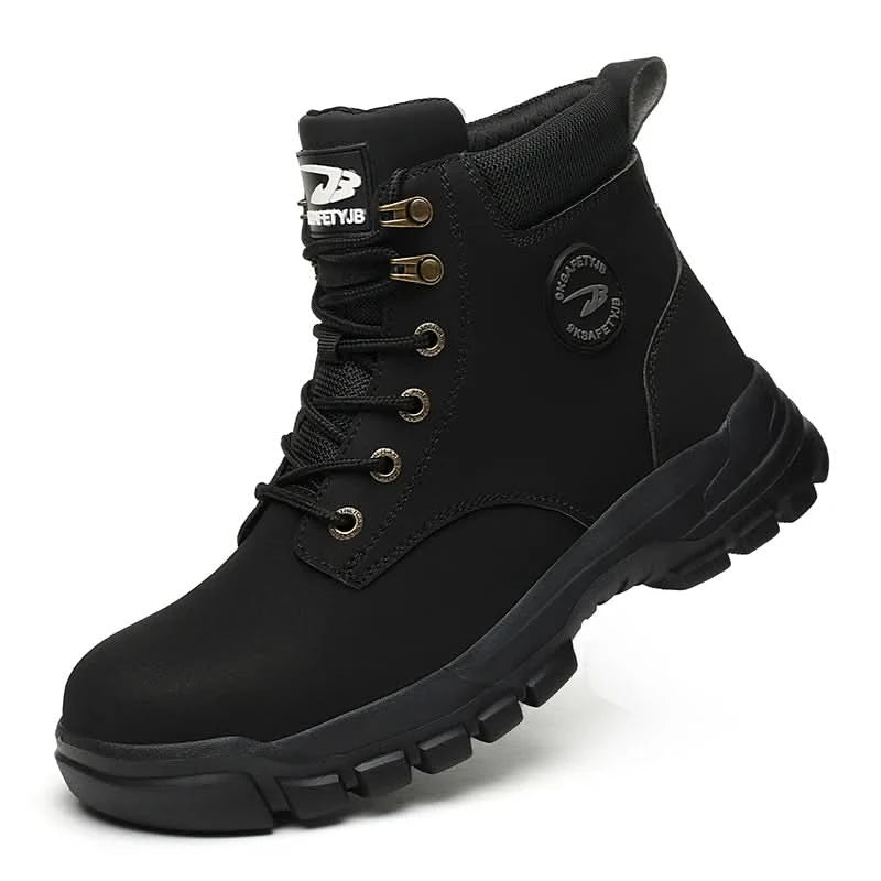 Mens Puncture-Proof Steel Toe Safety Boots Oil & Slip-Resistant Industrial Shoe Outdoor Work Shoes for Mechanics & Construction