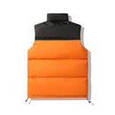 Men's Vest Jacket Autumn Winter Parkas Oversize Stand Collar Zipper Pockets Orange Windbreaker Waistcoat Plus Size Same