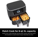 DZ201 Foodi 8 Quart 6-in-1 DualZone 2-Basket Air Fryer with 2 Independent Frying Baskets, Match Cook & Smart Finish to Roast, Br - M & M Global