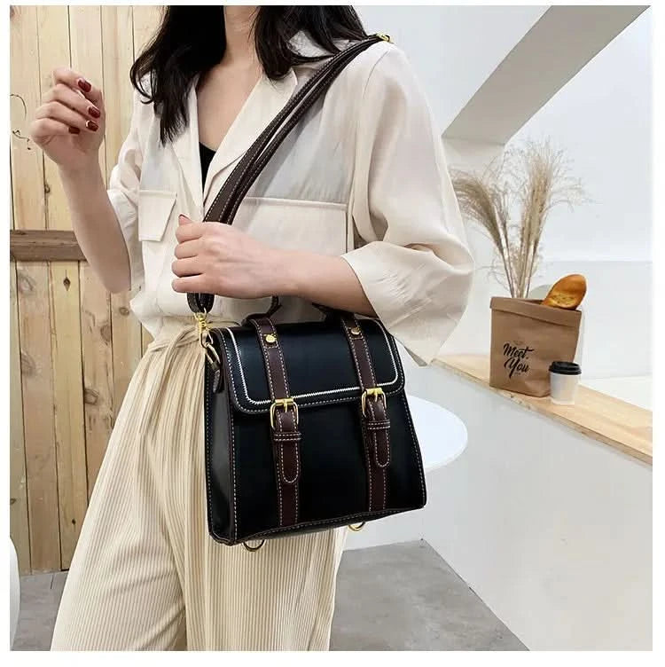 Vintage women messenger bags pu leather female shoulder bag small ladies Totes 2024 new Multifunction schoolbag bagpack handbag - M & M Global