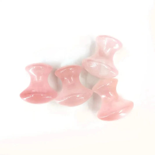 Natural Rose Quartz Jade Mushroom Facial Massage Stone Gouache Scraper Face Massager Gua Sha Board Skin Care Face Lifting Tool - M & M Global