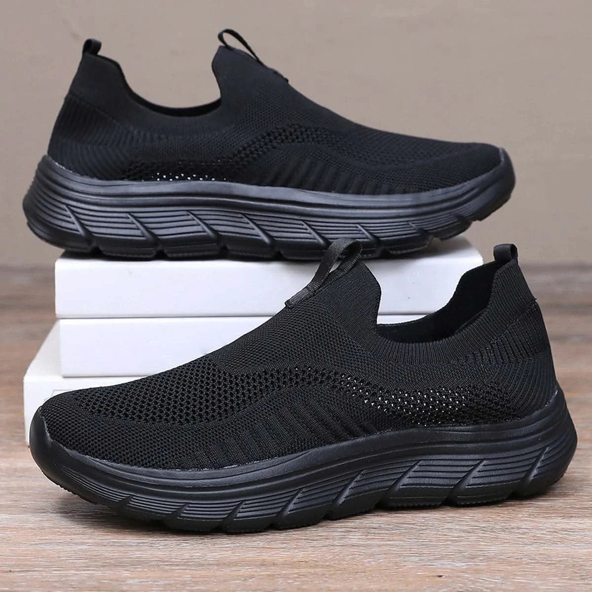 Breathable Men Casual Shoes Lightweight Outdoor Male Walking Shoes Anti-slip Men's Sneakers Slip on Flats Vulcanized Shoes - M & M Global