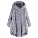 Fashion Trend Autumn and Winter Press-pleated Printed Turn-collar Long-sleeved Shirt Two-piece Furry Coat