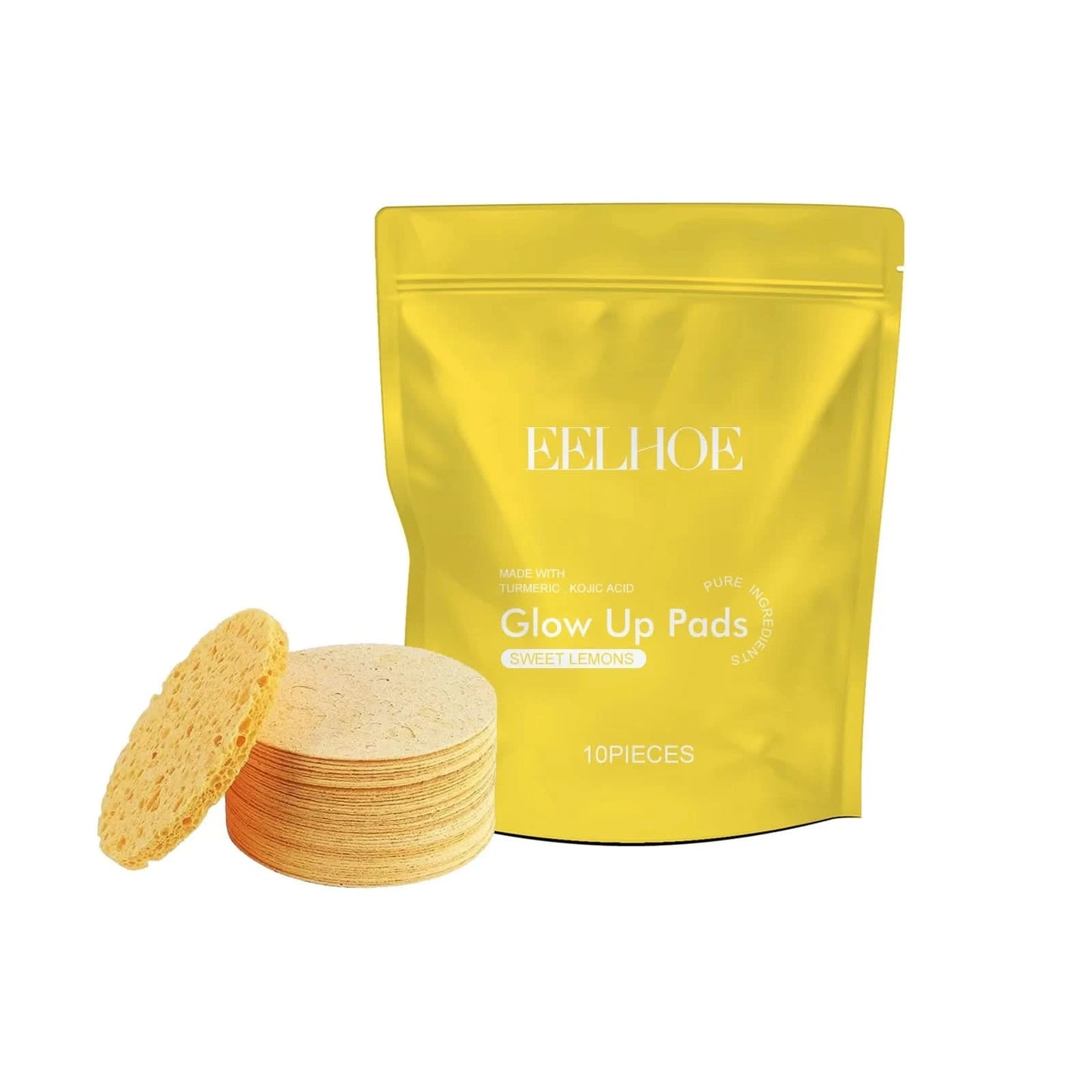 Turmeric Kojic Acid Cleansing Pads Exfoliating Pads Facial Sponges Removes Dirt Cleansing Exfoliating Daily Cleansing Skin Care - M & M Global
