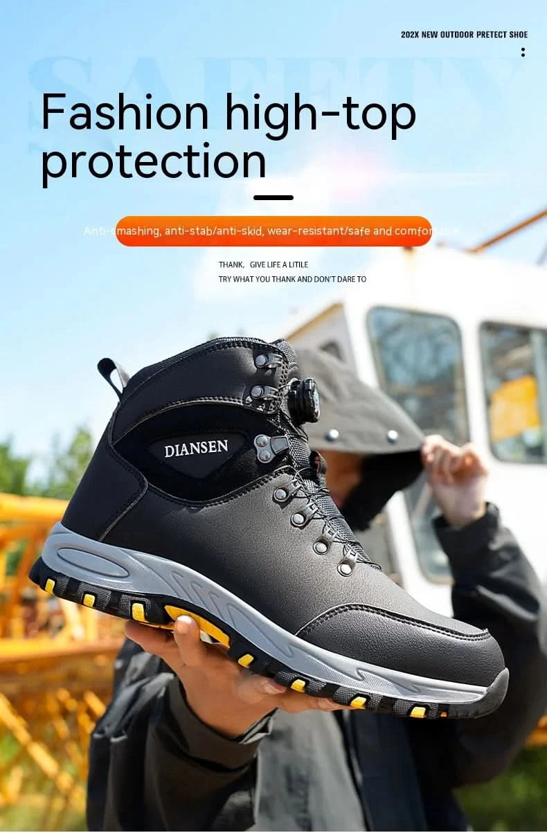 Non Slip Safety Boots for Men Work Anti-smash Indestructible Shoes Steel Toe Protective Anti-puncture Man Work Safety Boots