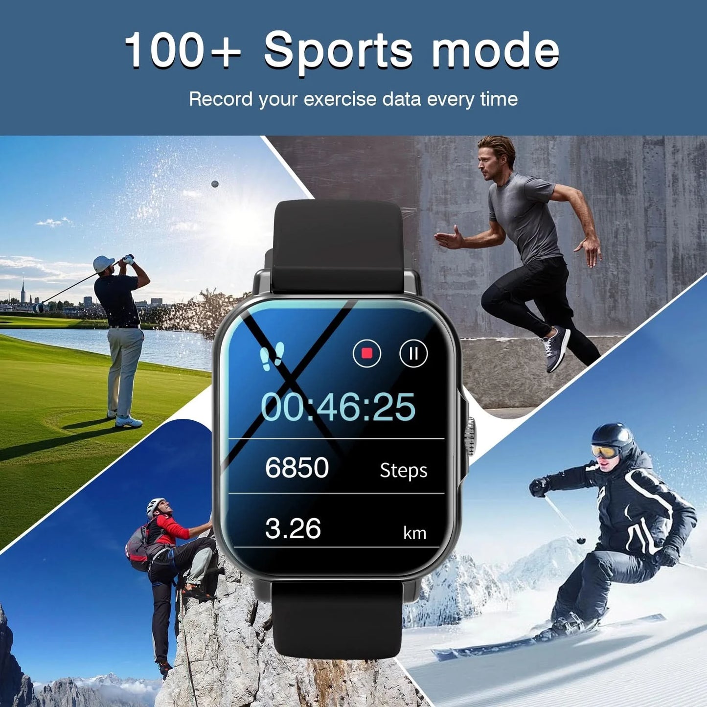 Smart watch, multiple sports modes, message reminders, various APP reminders, custom wallpapers, suitable for men and women
