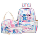 3Pcs Lilo Stitch Colorful Backpack Set With Tote and Pouch Large Capacity Lightweight And Breathable Outdoor Knapsack - M & M Global