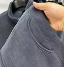 Men's Fleece Hoodie Autumn Winter Thicken Standing Collar Zipper Cardigan Jacket Simple Fashion Street Warm Outerwear Tops
