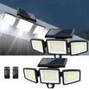 IP65Waterproof Triple Head Outdoor Solar Light, 210LED 2500LM Motion Sensor Safety Light for Porch, Garage, Yard Entrance, Patio - M & M Global